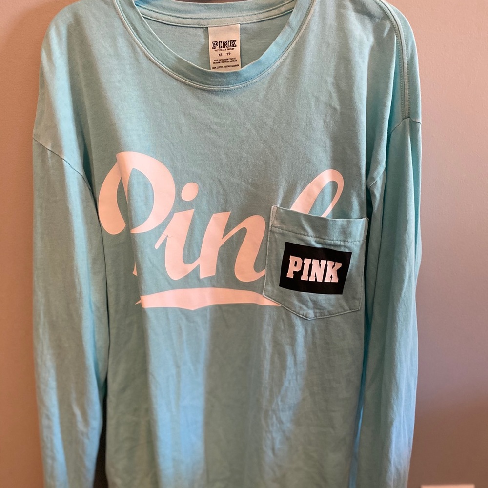 PINK Light Blue Long Sleeve